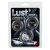 fotografie balení produktu produktu Sada tří erekčních kroužků různých průměrů Lust³ Black (Ø 2,6 cm, 3 cm & 3,5 cm) (kód 05042970000)