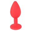 druhá fotografie produktu Silikonový anální kolíček s diamantovým sklem Colorful Joy Jewel Red Plug Small (7,2 cm, Ø 2,7 cm) (kód 05171270000)