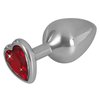 základní fotografie produktu Hliníkový anální kolíček s červeným ozdobným broušeným sklem ve tvaru srdce Diamond Anal Plug M (8,2 cm, Ø 3,4 cm, 85 g) (kód 05327890000)