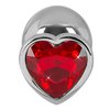 druhá fotografie produktu Hliníkový anální kolíček s červeným ozdobným broušeným sklem ve tvaru srdce Diamond Anal Plug M (8,2 cm, Ø 3,4 cm, 85 g) (kód 05327890000)