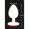 pátá fotografie produktu Hliníkový anální kolíček s červeným ozdobným broušeným sklem ve tvaru srdce Diamond Anal Plug M (8,2 cm, Ø 3,4 cm, 85 g) (kód 05327890000)