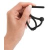 pátá fotografie produktu Silikonová dutá zátka do močové trubice (10,7 cm, Ø 0,6 cm) s kroužkem okolo žaludu Penisplug Piss Play With Glans Ring (kód 05335990000)