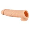 třetí fotografie produktu Silikonový prodlužující (+5 cm) návlek na penis s otvorem na varlata Realistixxx Extension (16 cm) (kód 05374700000)
