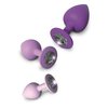 druhá fotografie produktu Sada tří silikonových análních kolíčků s krystalem Fantasy For Her Her Little Gems Trainer Set (6,4-8,1 cm, Ø 2,8-4,4 cm) (kód 05453760000)