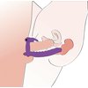 pátá fotografie produktu Vibrační silikonový kroužek na penis stimulující klitoris, vespod s análním dildem (16 cm, Ø 3,3 cm) Los Analos Double Delight (kód 05834480000)