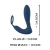 dvanáctá fotografie produktu Silikonový nabíjecí anální kolík se stimulátorem hráze, kroužkem na penis a dálkovým ovládáním Vibrating Prostate Plug (12 cm, Ø 3,3 cm) (kód 05948810000)