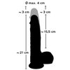 devátá fotografie produktu Silikonový vibrátor tvaru penisu s varlaty a přísavkou, funkcí přírazu a dálkovým ovládáním Natural Thrusting Vibe (21 cm, Ø 4 cm) (kód 05974570000)