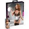 hlavní fotografie produktu Erotický kostým servírka - body s podvazky a otevřeným klínem, motýlek a zástěra z kol. costumes zn. Cottelli Collection (kód 24705351041)