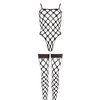 další fotografie samotného oblečení s prázdným pozadím produktu Černé bezešvé síťované body a punčochy zn. lingerie by Mandy Mystery (vel. S-L) (kód 26406191101)