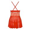 fotografie zezadu samotného oblečení s prázdným pozadím produktu Červené babydoll minišaty a tanga zn. Obsessive (kód 27412963111)