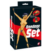 Sada pout na zápěstí a kotníky s popruhy Bondage Set (4 ks)