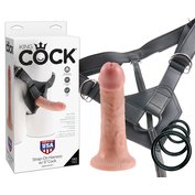 Připínací realistický penis s popruhy King Cock Strap-On Harness 6" (15,2 cm, Ø 4,1 cm)