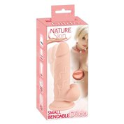 Realistické ohebné dildo tvaru penisu s varlaty a přísavkou Nature Skin Small Bendable Dildo (17 cm, Ø 4,2 cm)