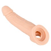 Realistický prodlužující (+5 cm) návlek na penis tělové barvy s žilkami a žaludem Nature Skin Penis Sleeve with Extension