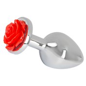 Hliníkový anální kolíček s růží na základně You2Toys Rose Butt Plug (7 cm, Ø 3,4 cm)