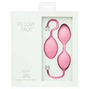 Sada silikonových venušiných kuliček - single a duo Pillow Talk Frisky (Ø 3,2 cm)