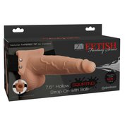 Připínací dutý penis s funkcí stříkaní Fetish Fantasy Series Hollow Squirting Strap-On 7,5" (21,6 cm, Ø 4,8 cm)
