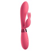 Silikonový nabíjecí vibrátor se zajíčkovým stimulátorem klitorisu OMG! Rabbits Silicone (24 cm, Ø 3,6 cm)