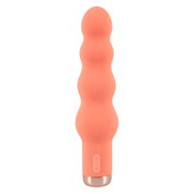 Silikonový malý vibrátor s kuličkovým tělem You2Toys Peachy Mini Beads Vibrator (16,5 cm, Ø 4 cm)