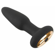 Silikonový anální kolík reagující intenzitou vibrace na sílu stisku Anos Pressure Trainer Anal Plug (14,9 cm, Ø 3,7 cm)