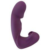 Silikonový G-bod vibrátor s funkcí pulzace a ramenem na klitoris s jazýčkem a sáním Javida 4 Function Vibrator (18 cm, Ø 3,6 cm)