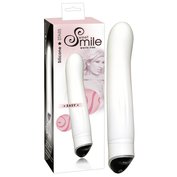 Silikonový vibrátor s rozšířenou špičkou pro G-bod stimulaci Sweet Smile Easy White (22 cm, Ø 3,9 cm)