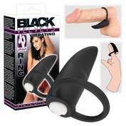 Silikonový vibrátor na prst nebo penis Black Velvets Vibrating Ring