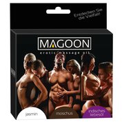 Sada tří erotických masážních olejů zn. Magoon (3x 50 ml - Moschus (pižmo), Indisches Liebes-Öl a Jasmin)