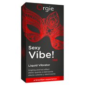 Tekutý vibrátor - stimulační a hřejivý gel pro ženy s jahodovou vůní Orgie Sexy Vibe! Hot Liquid Vibrator (15 ml)