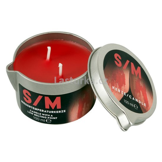 07004280000_S/M Candle in a Tin red 100 g