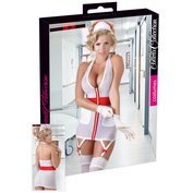 [vel. S] Erotický kostým zdravotní sestra - průsvitné minišaty s podvazky a čelenka z kol. costumes zn. Cottelli Collection