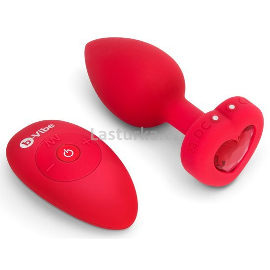 54015770000_Vibrating Heart Plug M/L Red