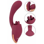 Silikonový G-bod vibrátor s funkcí lízání klitorisu dvojitým jazýčkem Javida 2 Funcion Vibration & Licking (20,6 cm, Ø 3,7 cm)
