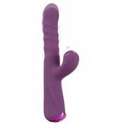 Vibrátor z liquid silikonu s funkcí přírazu, klepání a pulzací na klitoris Javida 3 Function Rabbit Vibrator (24,2 cm, Ø 3,7 cm)