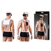 Erotický kostým námořník - čepice, límec, kraťasy se šlemi a manžety na zápěstí zn. Saresia Roleplay (vel. S-L)